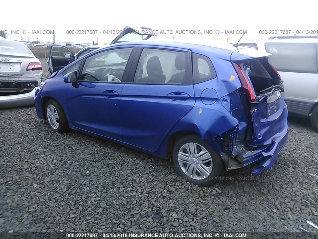 3HGGK5H44JM715912 - 2018 HONDA FIT LX BLUE photo 3