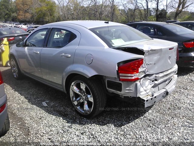 1B3CC4FBXAN180159 - 2010 DODGE AVENGER SXT SILVER photo 3