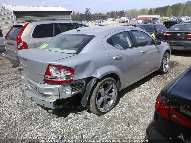 1B3CC4FBXAN180159 - 2010 DODGE AVENGER SXT SILVER photo 4