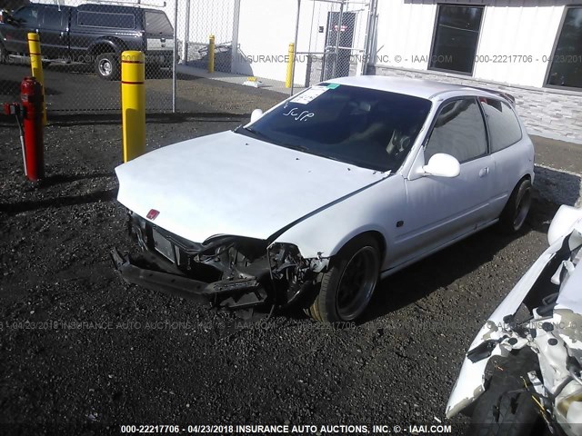 2HGEH2352SH509363 - 1995 HONDA CIVIC CX WHITE photo 2