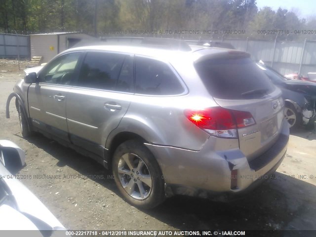 4S4BRCLC2E3288210 - 2014 SUBARU OUTBACK 2.5I LIMITED SILVER photo 3