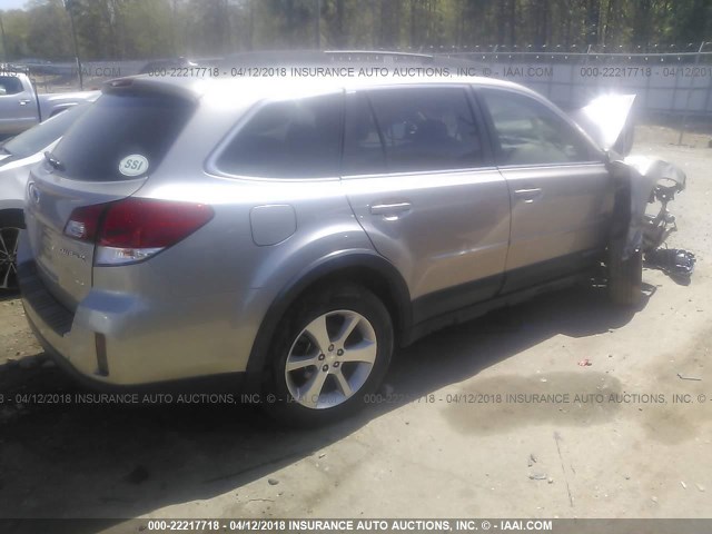 4S4BRCLC2E3288210 - 2014 SUBARU OUTBACK 2.5I LIMITED SILVER photo 4