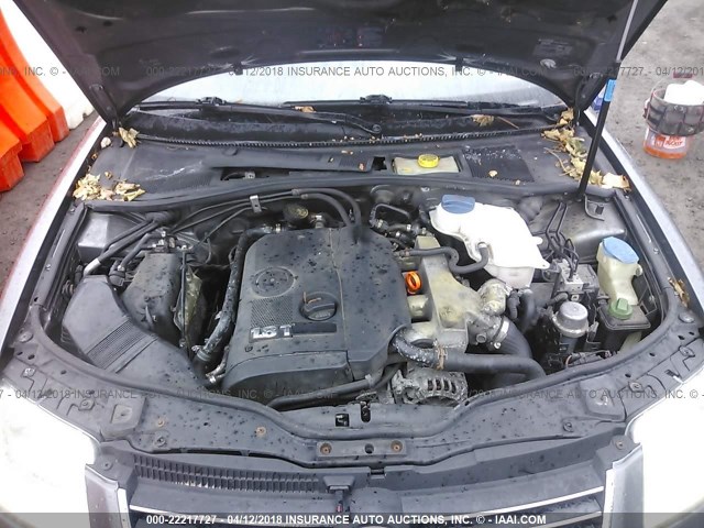 WVWAD63BX5P059581 - 2005 VOLKSWAGEN PASSAT GLS GRAY photo 10