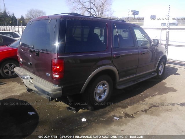 1FMEU17L81LB58520 - 2001 FORD EXPEDITION EDDIE BAUER BURGUNDY photo 4