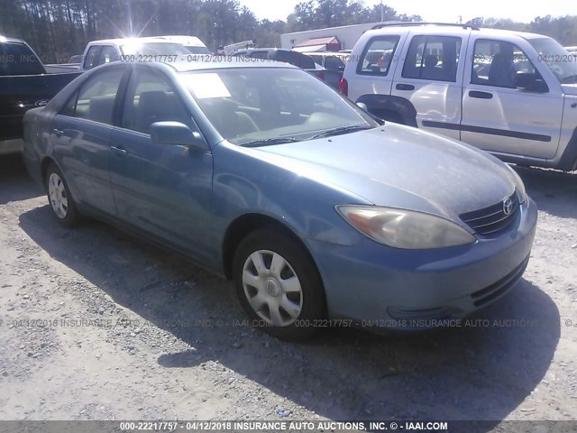 4T1BE32K03U664642 - 2003 TOYOTA CAMRY LE/XLE/SE BLUE photo 1