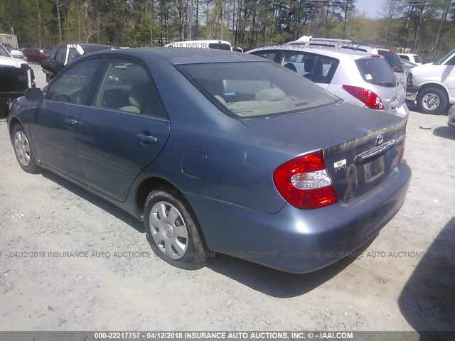 4T1BE32K03U664642 - 2003 TOYOTA CAMRY LE/XLE/SE BLUE photo 3