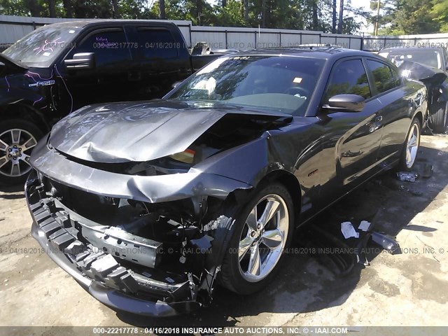 2C3CDXCT7FH880719 - 2015 DODGE CHARGER R/T GRAY photo 2