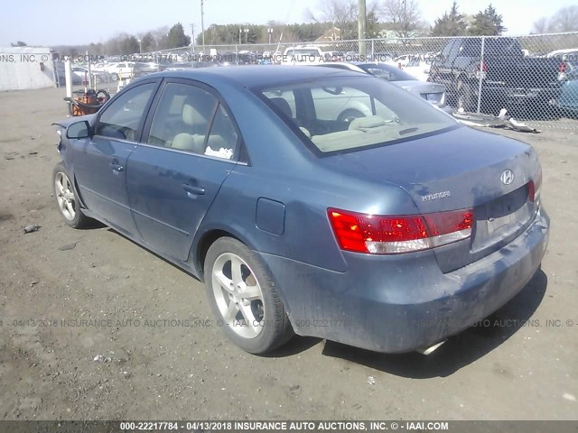 5NPEU46F56H041698 - 2006 HYUNDAI SONATA GLS/LX BLUE photo 3