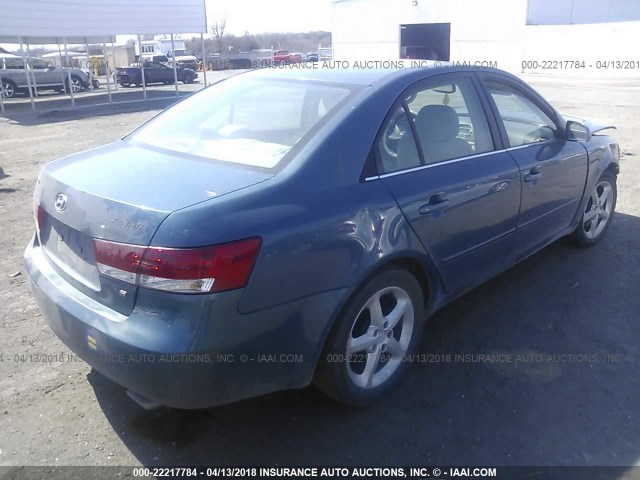 5NPEU46F56H041698 - 2006 HYUNDAI SONATA GLS/LX BLUE photo 4