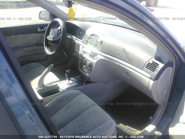 5NPEU46F56H041698 - 2006 HYUNDAI SONATA GLS/LX BLUE photo 5