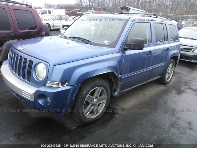 1J8FF48W57D372034 - 2007 JEEP PATRIOT LIMITED BLUE photo 2