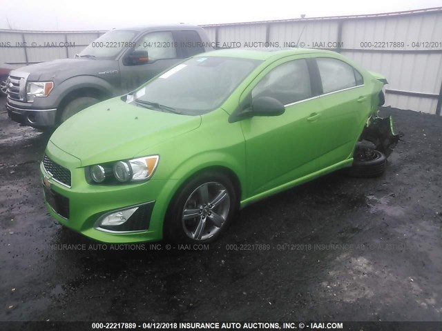 1G1JG5SB9F4210456 - 2015 CHEVROLET SONIC RS GREEN photo 2