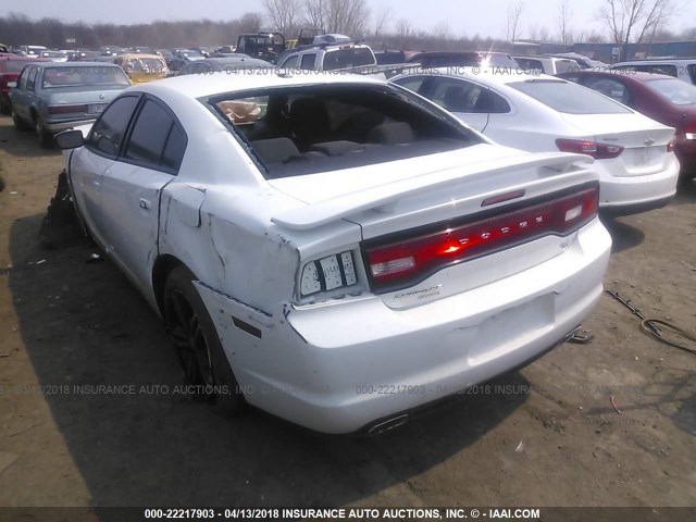 2C3CDXDT9EH242517 - 2014 DODGE CHARGER R/T WHITE photo 3