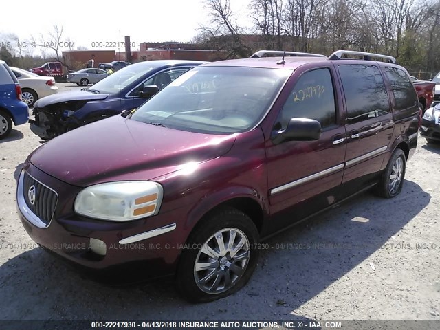 5GADV33L95D246525 - 2005 BUICK TERRAZA CXL MAROON photo 2