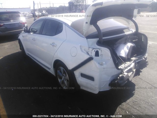 KNAGM4AD8F5082046 - 2015 KIA OPTIMA HYBRID WHITE photo 3