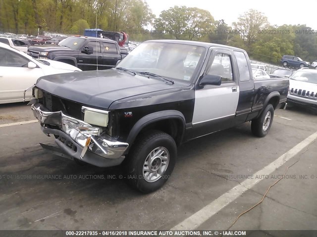 1B7GG23Y3NS670841 - 1992 DODGE DAKOTA BLACK photo 2