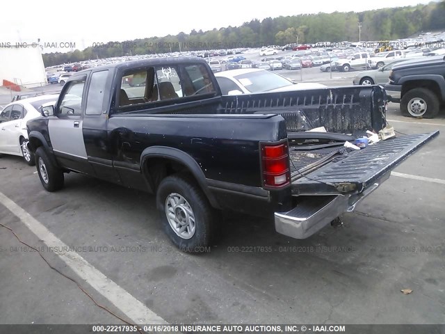 1B7GG23Y3NS670841 - 1992 DODGE DAKOTA BLACK photo 3