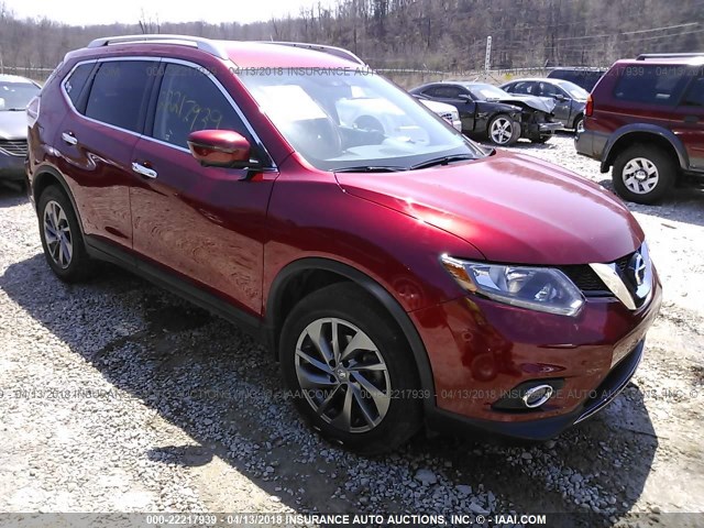 KNMAT2MVXGP735809 - 2016 NISSAN ROGUE S/SL/SV RED photo 1