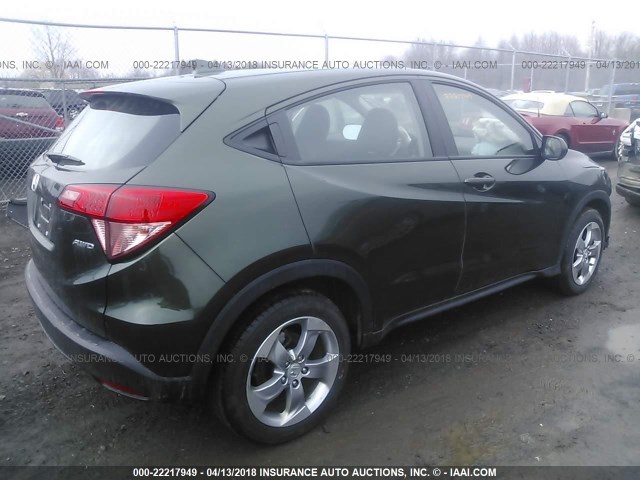 3CZRU6H34JM703557 - 2018 HONDA HR-V LX GREEN photo 4