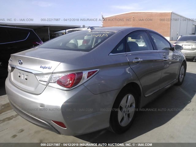 KMHEC4A4XCA058424 - 2012 HYUNDAI SONATA HYBRID GRAY photo 4