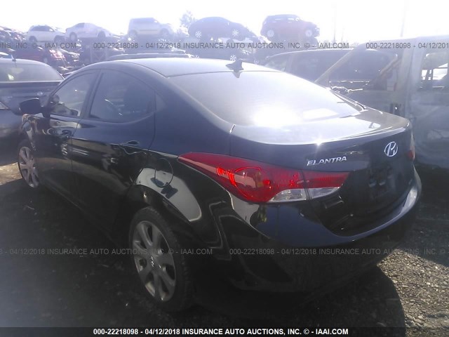 KMHDH4AE4BU132326 - 2011 HYUNDAI ELANTRA GLS/LIMITED BLACK photo 3