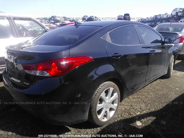 KMHDH4AE4BU132326 - 2011 HYUNDAI ELANTRA GLS/LIMITED BLACK photo 4