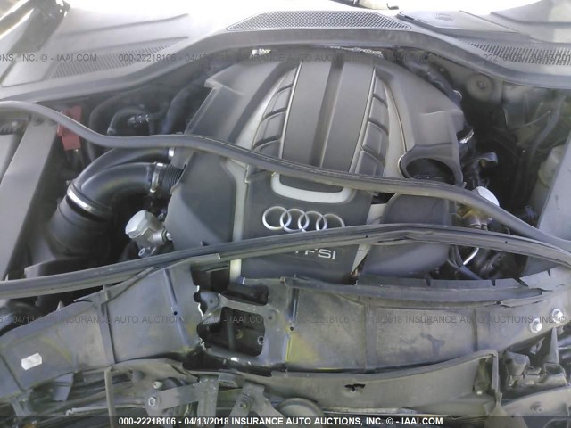 WAUR2AFD8DN015739 - 2013 AUDI A8 L QUATTRO GRAY photo 10