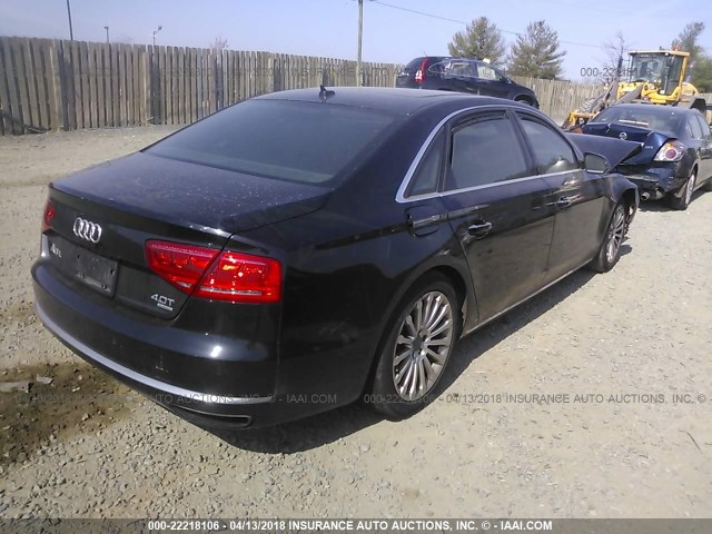 WAUR2AFD8DN015739 - 2013 AUDI A8 L QUATTRO GRAY photo 4