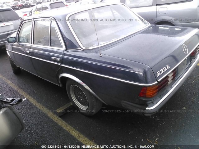 WDB12322312014056 - 1980 MERCEDES-BENZ 230E  BLUE photo 3