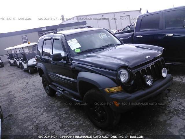 1J4GL48K86W287140 - 2006 JEEP LIBERTY SPORT BLACK photo 1