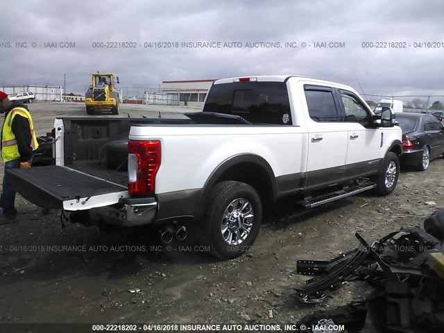 1FT7W2ATXHED03707 - 2017 FORD F250 SUPER DUTY WHITE photo 4