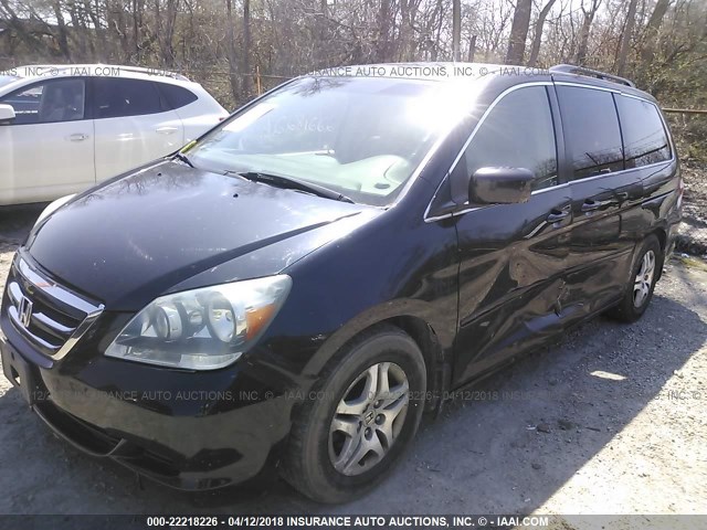 5FNRL38745B085547 - 2005 HONDA ODYSSEY EXL შავი ფოტო 2