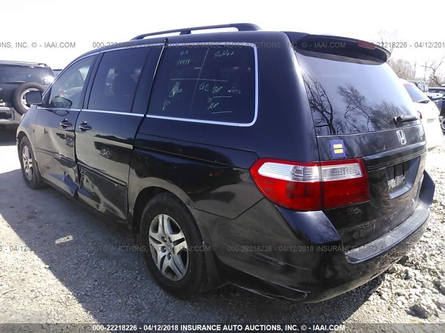 5FNRL38745B085547 - 2005 HONDA ODYSSEY EXL BLACK photo 3