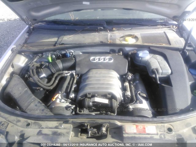 WAULT64BX4N052874 - 2004 AUDI A6 3.0 QUATTRO SILVER photo 10