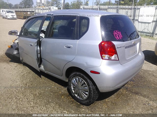 KL1TD66606B561187 - 2006 CHEVROLET AVEO LS SILVER photo 3