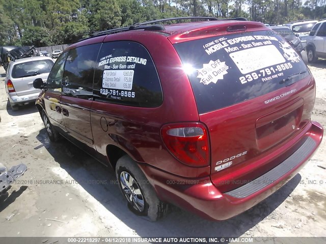 2D4GP24R85R203541 - 2005 DODGE GRAND CARAVAN SE RED photo 3