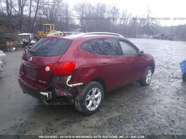 JN8AS58VX8W124298 - 2008 NISSAN ROGUE S/SL RED photo 4