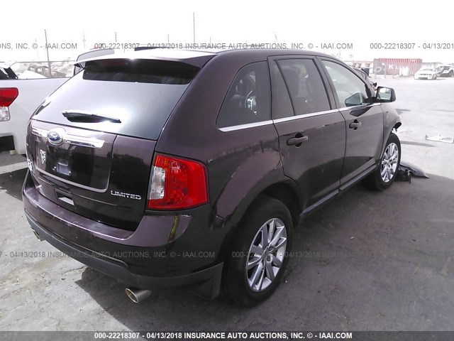 2FMDK3KC0BBA77811 - 2011 FORD EDGE LIMITED PURPLE photo 4