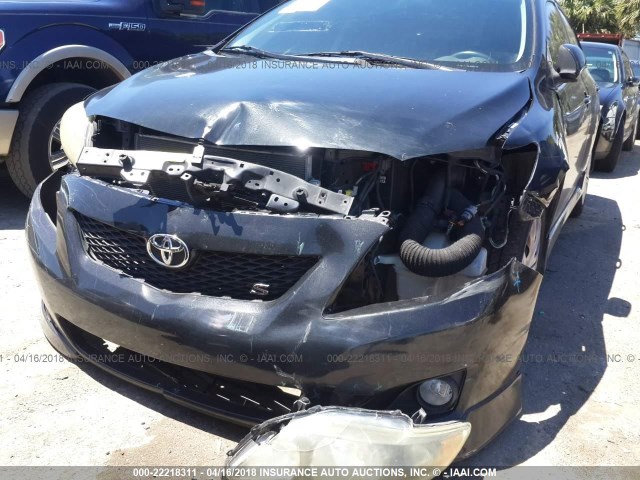 1NXBU40E49Z016302 - 2009 TOYOTA COROLLA S/LE/XLE BLACK photo 6