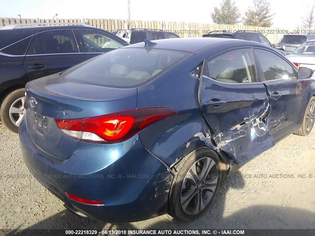 KMHDH4AH7EU050797 - 2014 HYUNDAI ELANTRA SE/SPORT/LIMITED BLUE photo 4