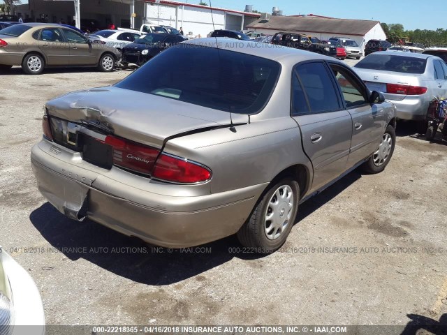 2G4WS52J731249505 - 2003 BUICK CENTURY CUSTOM GOLD photo 4