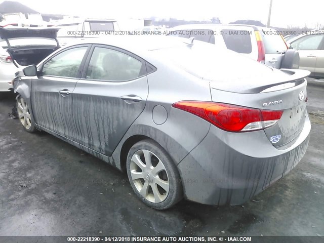 5NPDH4AE0DH377299 - 2013 HYUNDAI ELANTRA GLS/LIMITED GRAY photo 3