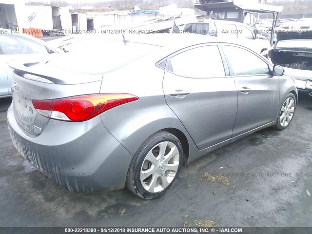 5NPDH4AE0DH377299 - 2013 HYUNDAI ELANTRA GLS/LIMITED GRAY photo 4