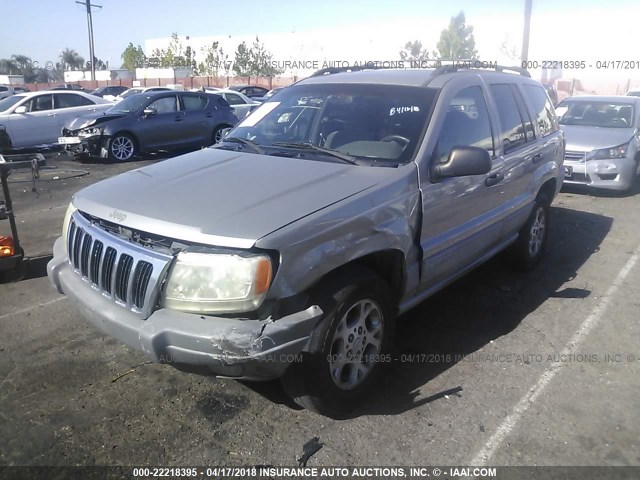 1J4G248N4YC298122 - 2000 JEEP GRAND CHEROKEE LAREDO GRAY photo 2