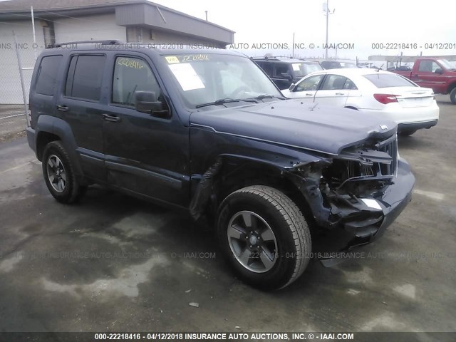 1J8GN28K88W167936 - 2008 JEEP LIBERTY SPORT BLUE photo 1