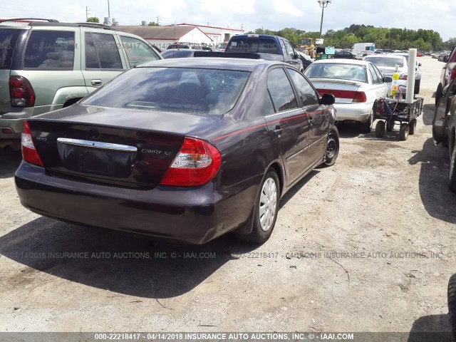 4T1BE32K92U547740 - 2002 TOYOTA CAMRY LE/XLE/SE შავი ფოტო 4