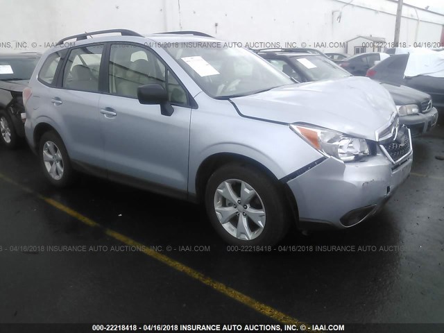 JF2SJABC8FH835567 - 2015 SUBARU FORESTER 2.5I SILVER photo 1
