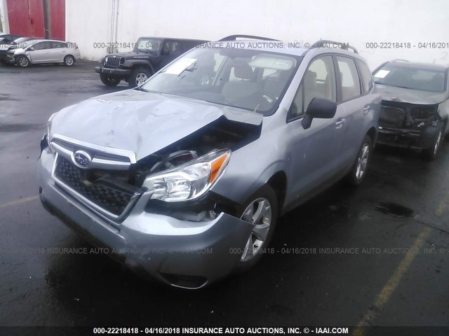 JF2SJABC8FH835567 - 2015 SUBARU FORESTER 2.5I SILVER photo 2