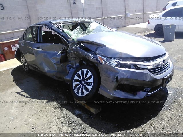 JHMCR6F54HC024836 - 2017 HONDA ACCORD HYBRID/EXL GRAY photo 1