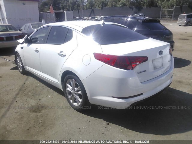 5XXGN4A74DG252339 - 2013 KIA OPTIMA EX WHITE photo 3